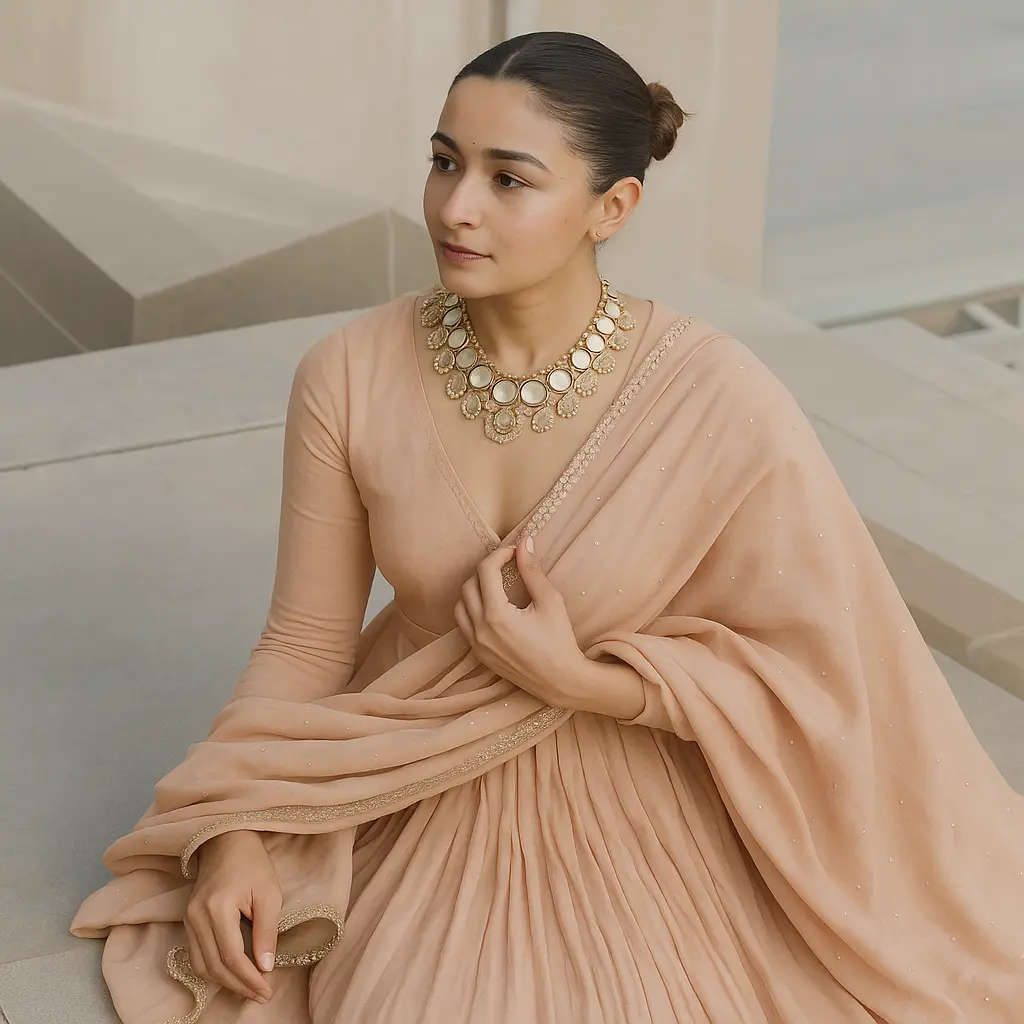 pink anarkali-onling clothing store kerala