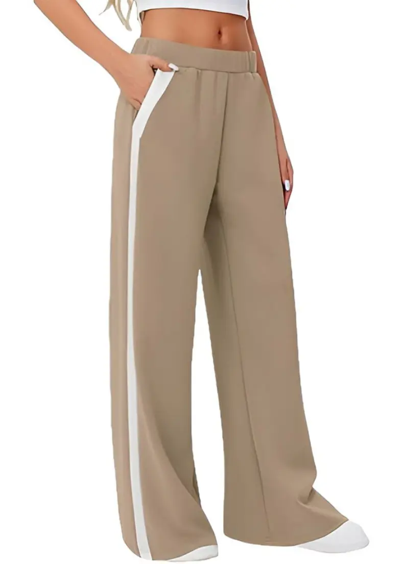 High-waisted wide leg pants made from lightweight linen fabric, ideal for a stylish and comfortable look pants for women in kerala